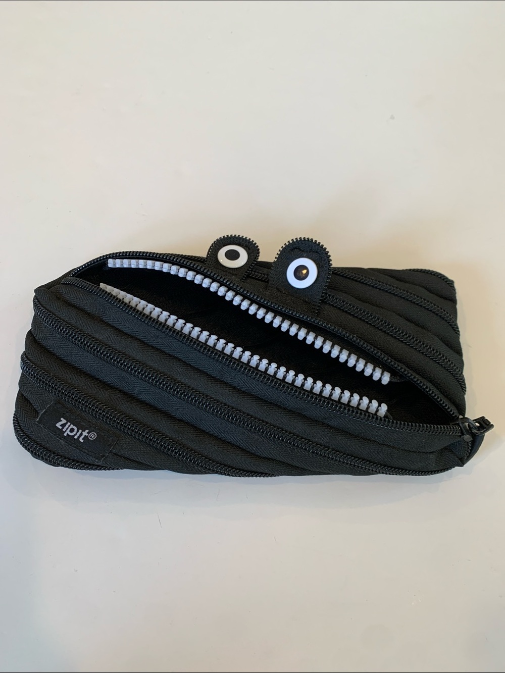 ZIPIT Monster Pencil Case Black Zipper Pouch School Office Makeup Organizer Bag